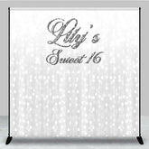 Aperturee - Aperturee Glitter Silver Bokeh Simple Custom Birthday Backdrop